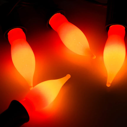 Christmas Flame Shape Light Bulbs, Red Yellow Christmas Light Bulbs for Window Candles, Electric Menorah, Night Light Bulbs 7 Watt, 120 Volt E12 Candelabra Bases Flame Light Bulbs- 12 Pack