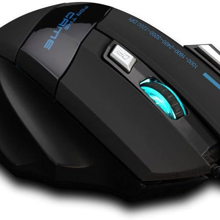Zelotes Ergonomic 7200 DPI LED Optical Wired Gaming Mouse Mice 7 Buttons Compatible Mac Pro Gamer PC Laptop Desktop Notebook-Black Black(T80)
