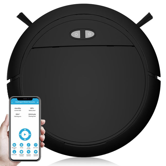 Uniqus Jec'S Robotic Vacuum Cleaner With 4000Pa Cyclone Suction, Appvoicewifi Remote Control, 360 Cleaning, Automatic Selfcharging Robotic Vacuum, Scheduled Cleaning, Black