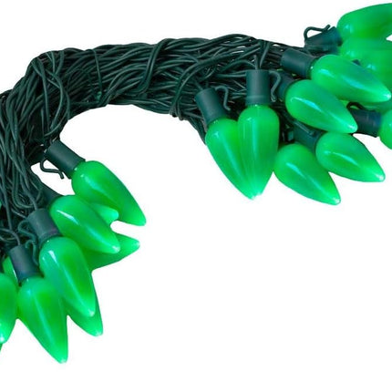 Novelty Lights 25FT C9 LED Ceramic Christmas Lights (25 Bulbs) Novelty Lighting, C9 Christmas Lights Outdoor (Green)