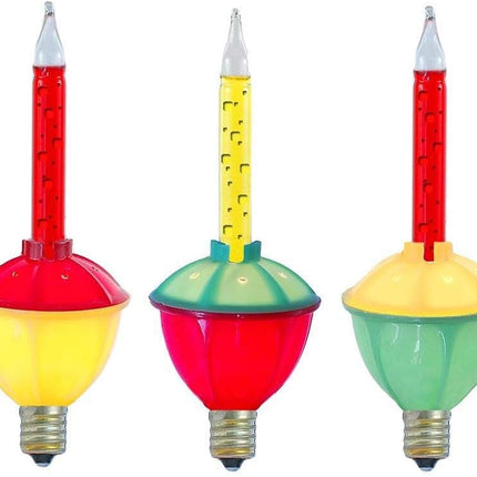 Novelty Lights Traditional Christmas Bubble Light Replacement Pack - Indoor Light Replacement Set for Christmas, Holidays, and More - C7/E12 Candelabra Base 5 Watt Light (Red and Yellow, 3 Pack)