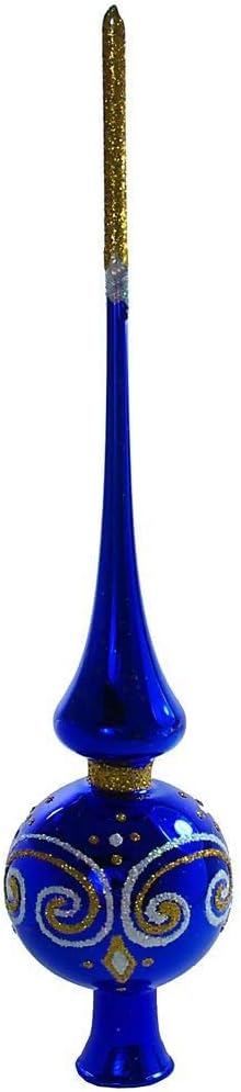 Smile Glass Christmas Mini Tree Topper (Blue, Glossy)
