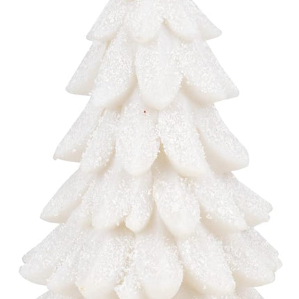 Bdor White Christmas Tree, 11inchs Table Top Christmas Trees, Exquisite Resin Christmas Ornaments with Lights & Snowflake, Christmas Decorations for Home/Room, for/Men/Women.