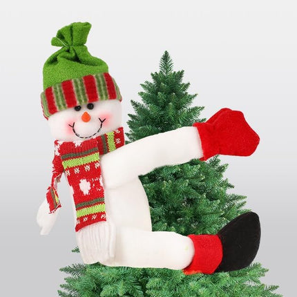 Cute Snowman Christmas Tree Topper Decorations,Unique Fanny Holiday Xmas Hugger Decor for Christmas Tree Wine Curtian Christmas Wreath deocr Christams