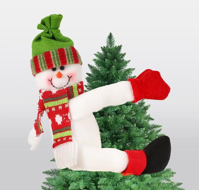 Cute Snowman Christmas Tree Topper Decorations,Unique Fanny Holiday Xmas Hugger Decor for Christmas Tree Wine Curtian Christmas Wreath deocr Christams
