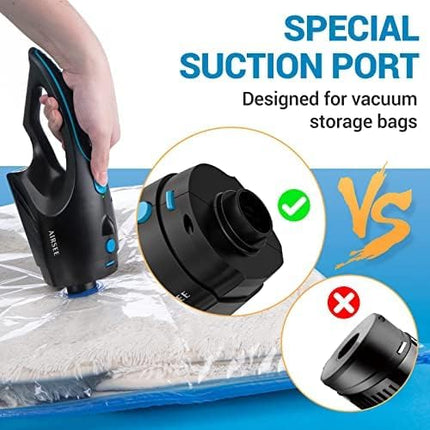 Airsee Handheld Vacuum, 13 Kpa & 2500Mah Cordless Car Vacuum, Rechargeable Hand Held Vacuum With 600Ml Dust Cup, Usbc Cable And 2Speed Strong Suction, Mini Vacuum Cleaner For Home Car Office