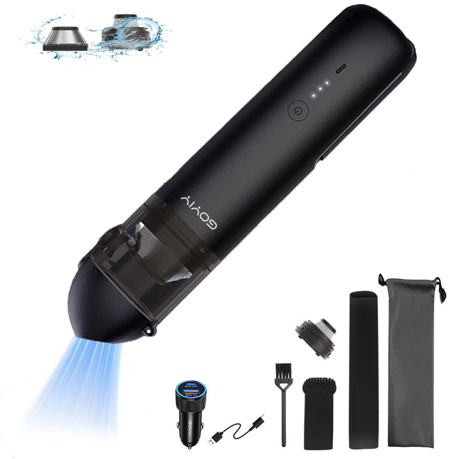 2 In 1 Car Vacuum Cleaner & Air Blower, Handheld Cordless Brushless 15000Pa Strong Suction With Usb Car Charger For Car, Home And Officeblack
