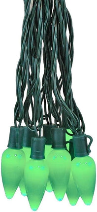 Novelty Lights 25FT C9 LED Ceramic Christmas Lights (25 Bulbs) Novelty Lighting, C9 Christmas Lights Outdoor (Green)