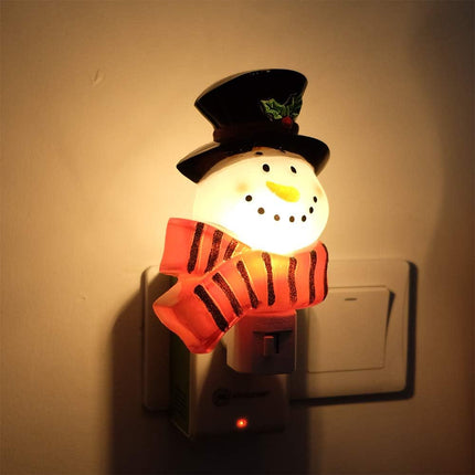 DRomance Christmas Decoration Night Light Plug in with Switch Manual On/Off, Plug in Nightlight for Kids Incandescent Bulb Included with 360 Degree Swivel Plug, Snowman Night Light Bedroom
