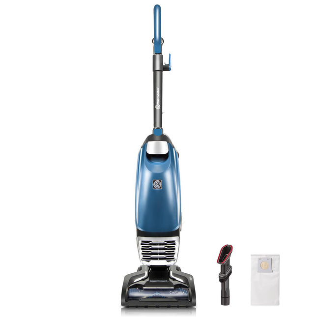Vacmaster Ub0302E Bagged Upright Vacuum Lightweight Cleaner 2Motor Power Suction With Hepa Filtration, Led Headlight For Pet Hair, Carpet And Hardwood Floor, Blue