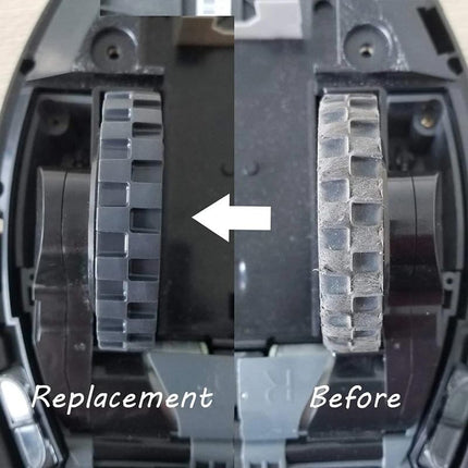 Front Caster Ball Wheel & Drive Wheel Tires Compatible With Irobot Roomba S Series S9 9150 S9+ S9 Plus 9550 Robot Vacuum Cleaner Accessories Parts Front Wheel& 4 Tire