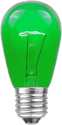 Novelty Lights 25 Pack S14 Outdoor Patio Edison Replacement Bulbs, E27 Medium Base, Multi, 11 Watt