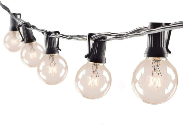 Outdoor String Lights 75ft Patio Lights with 80 G40 Bulbs (5 Spare), Connectable Globe String Lights for Party Tents Patio Gazebo Porch Deck Bistro Backyard Balcony Pergola Decor, Black Wire…