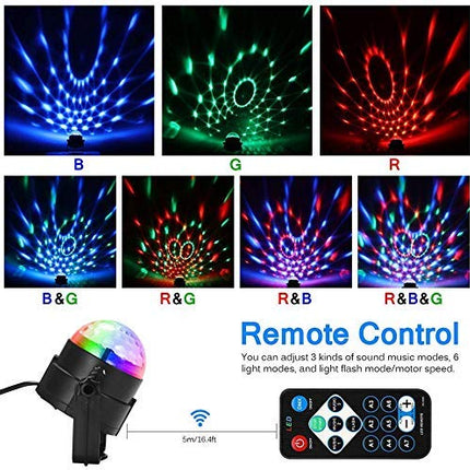 Disco Ball Disco Lights Party Light Sound Activated Party Lights with Remote Control 7 Color Modes Strobe Light for Home Room Dance Birthday DJ Bar Karaoke Xmas Wedding
