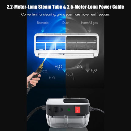 2500W Portable Handheld Steam Cleaner, High Temperature Pressurized Steam Cleaning Machine With Brush Heads For Kitchen Furniture Bathroom Car, Us Plug 110V