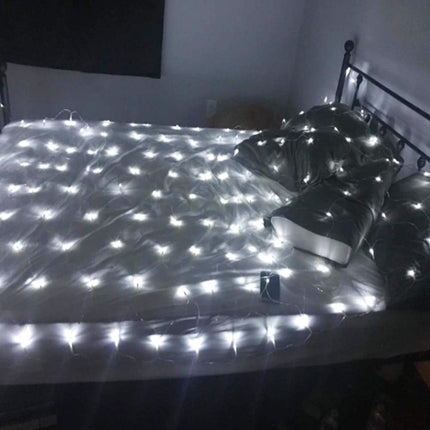 Net Mesh Waterproof String Lights, 200 Light Bulbs, 8 Lighting Modes, for Indoor Outdoor, Curtain, Christmas Tree, Bush, Party, Wedding, Fairy, Wall Decoration (9.8 ft x 6.6 ft, Cool White)