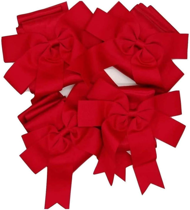 4 PCS Cabinet Door Festive Ribbons and Bows Decoration Holidays, Red
