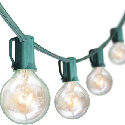 25Ft G40 Outdoor String Lights, Golbe Patio Light with 27 G40 Clear Incandescent Bulbs(2 spare), Hanging Waterproof Connectable Christmas String Lights for Indoor Outdoor Garden Camping Backyard Porch