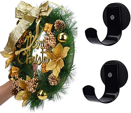Magnetic Wreath Hanger for Front Doors, 2 Pack Wreath Holder for Steel Door Metal Wreath Hook for Wreath Decorations