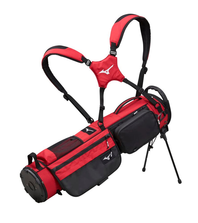 Mizuno BR-D2 Golf Carry Bag | 4 Way Top Cuff | 2 Full Length Dividers | Dual Shoulder Straps | Manual Open/Close Mini Stand Legs | Detachable Mod Pouch