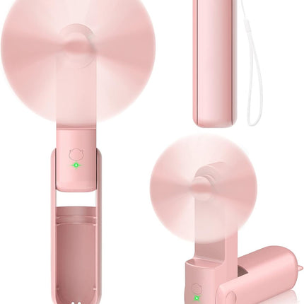 Handheld Mini Fan, Portable Foldable Fan With Usb Rechargeable, Small Pocket Fan, Battery Operated 1214 Hours For Women Men Commu
