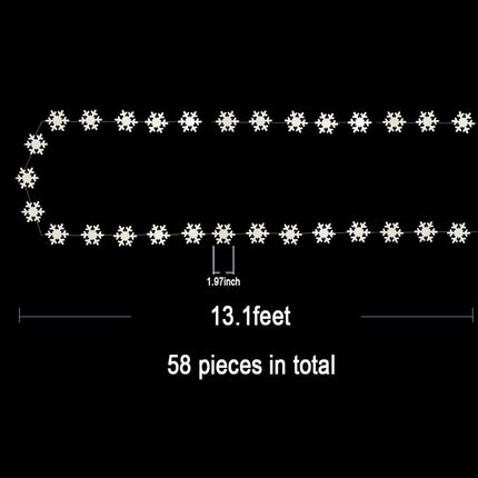 116 Pcs Christmas White Hanging Snowflake Decorations White Snowflake Ornaments White Snowflakes Garland Banner for Christmas Winter Wonderland Holiday Year Home Party Supplies