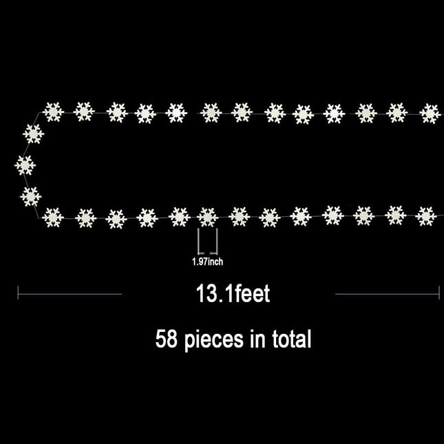 116 Pcs Christmas White Hanging Snowflake Decorations White Snowflake Ornaments White Snowflakes Garland Banner for Christmas Winter Wonderland Holiday Year Home Party Supplies