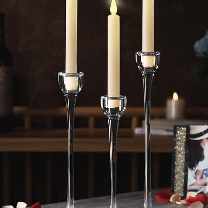 Flameless Taper Candles with Timer and Remote, with Suction Cup Holder and Magnetic Base Christmas Window Candles Battery Operated Candles for Christmas Halloween Decor