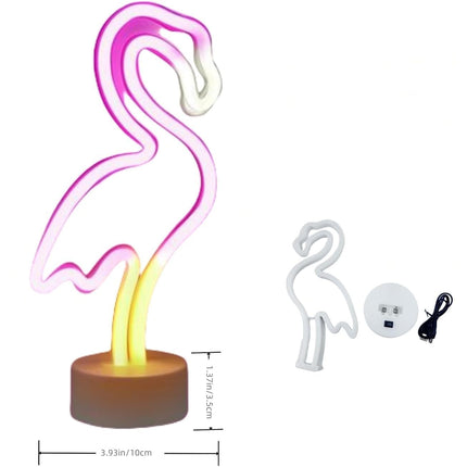 UrsaMajor 2 Packs Neon Signs, Pink Flamingo and Green Palm Tree Neon Wall Decor Lights USB/Battery Powered Neon Lights for Bedroom Birthday Party Christmas s (Flamingo&Palm Tree)