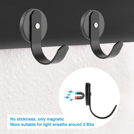 Picowe 2 Pack Magnetic Wreath Hanger Wreath Holder Wreath Hanger Hook for Metal Front Door for Christmas Decorations