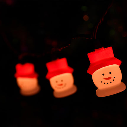10-Light Christmas Snowman String Lights - Waterproof & UL - Perfect for Outdoor and Indoor Use - Ideal for Christmas Tree, Bedroom, Door, Party Decoration