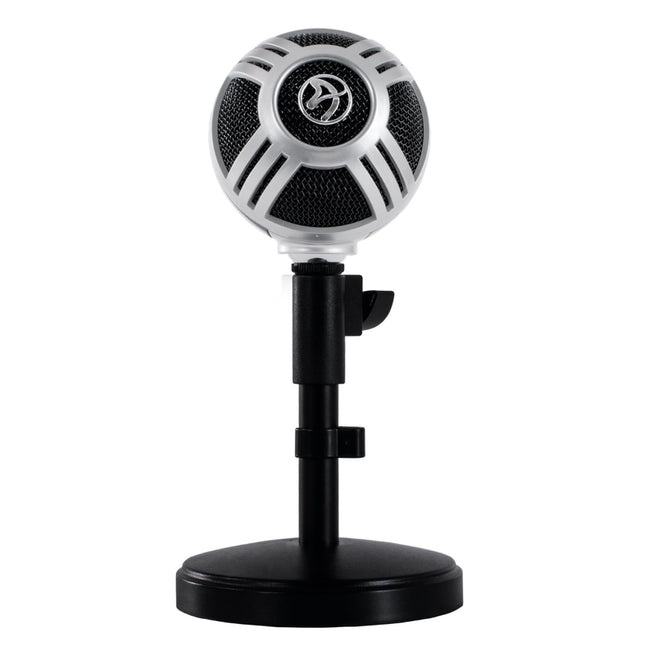 Arozzi - Sfera Professional Grade Gaming/Streaming/Office USB Microphone - Cardioid, Cardioid -10dB, and Omnidirectional Polar Patterns, Boom Arm Compatible - Silver