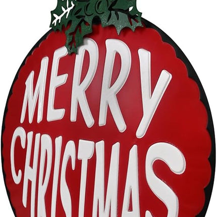 All Chic Retro Christmas Wall Decorations Merry Christmas Sign Christmas Wall Decor Wreath Retro Christmas Decorations Round Metal Tin Sign Rustic Wall Decor Country Home Decor…