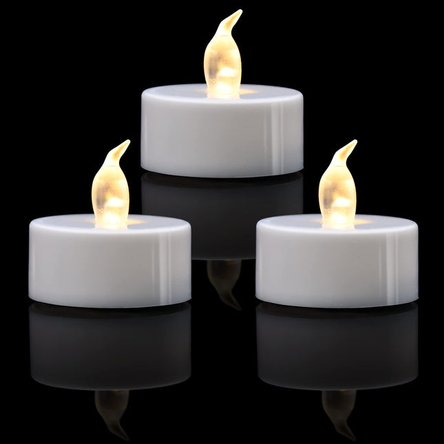 KOABY LED Tea Lights, 100 Pack Flickering Flameless Tea Lights, Warm White, Last 200H+, Battery Operated Tea Lights for Decoration(100 Pack, Warm White)