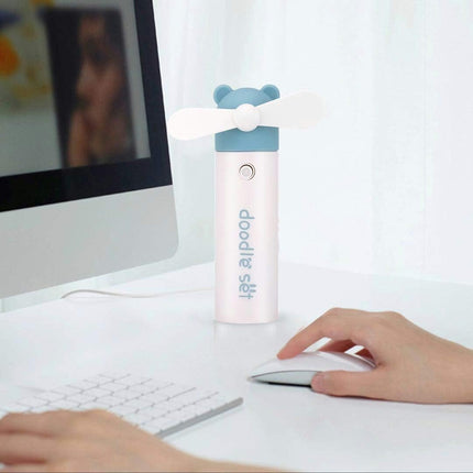 Handheld Fan, Mini Fan,Portable Misting Fan, Usb Rechargeable Fan. 1200Mah Battery Operated For 6 Hrs Continuous Work. Blue