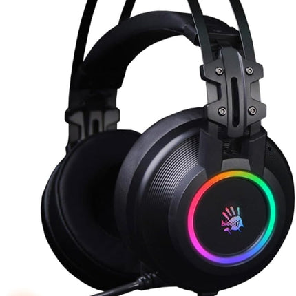 Bloody G528C Wired RGB Gaming Headset, 7.1 Virtual Surround Sound, Noise Cancelling Microphone with Braided USB Cable, On-Ear Volume Control for FPS MMO Games