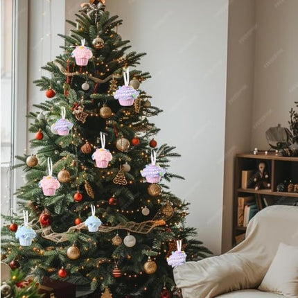 Cake Candy Dessert Christmas Tree Ornaments, 3Pcs 3.3Inch Pastel Macaron Cake Candy Hangings Pendant for Candyland Christmas Tree Decoration Sweet One Birthday Party Wedding Home Party Supplies