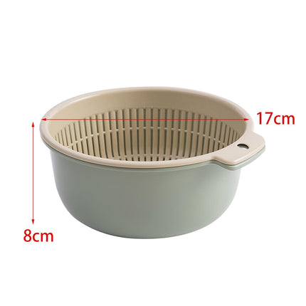 MYADDICTION Vegetable Washing Drainage Basket Kitchen Colander Bowl for Salads Spaghetti Small Green