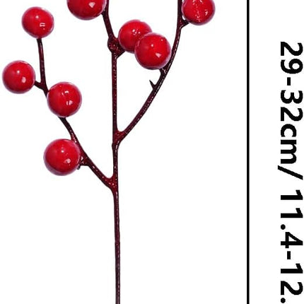 12 Pack Artificial Red Berry Stems Branches Christmas Berry Twig Stem Burgundy Berry Picks Holly Berries for Xmas Tree Wreath Home Decorations Floral Arrangements