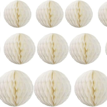 15pcs Honeycomb Balls Decorations 4'' 6'' 8'' Party Honeycomb Ball Flower Tissue Pom Poms Flower Ball Hanging Flower Balls for Baby Shower Birthday Wedding Nursery Decor(4'' 6'' 8'' Beige)