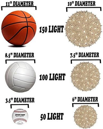 Novelty Lights Outdoor Christmas Starlight Sphere, Hanging Light Ball, Christmas Light Ball for Decoration (50 Light, 6", Twinkle Clear)