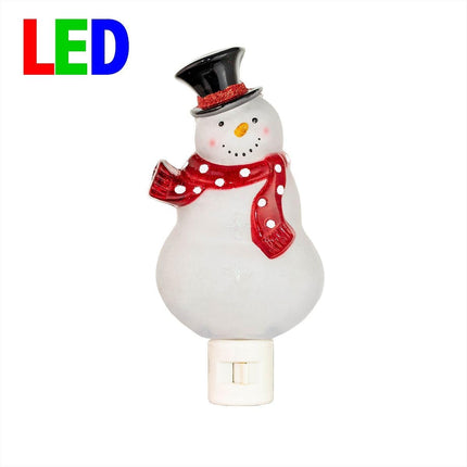 Novelty Lights LED Snowman Christmas Decoration Night Light with Swivel Plug