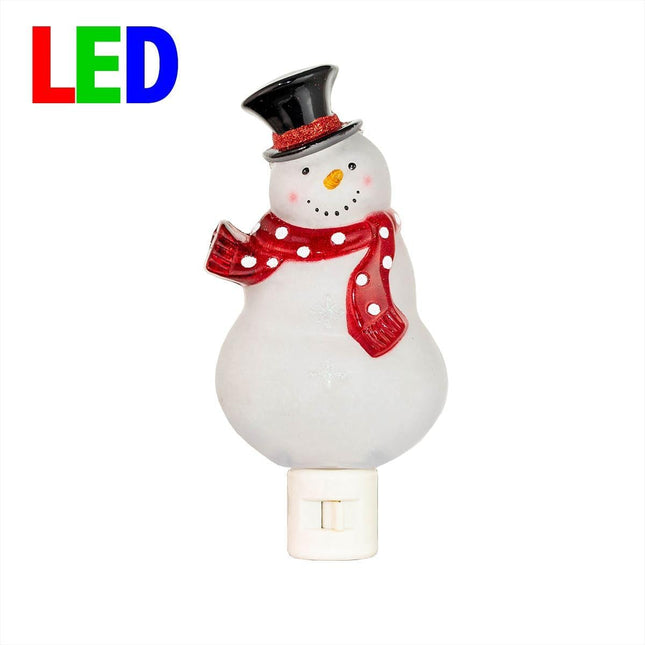 Novelty Lights LED Snowman Christmas Decoration Night Light with Swivel Plug