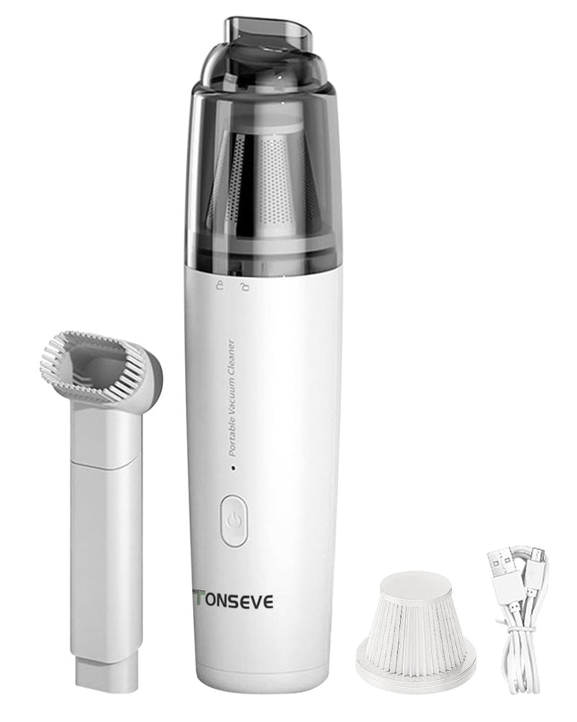T7 Handheld Vacuum Cordless, Rechargeable Portable Car Vacuum Cleaner With High Suction, Small Vacuum Cleaner With 25 Mins Runtime, 2In1 Mini Vacuum For Car Home Office Pet, 2 Filters,White