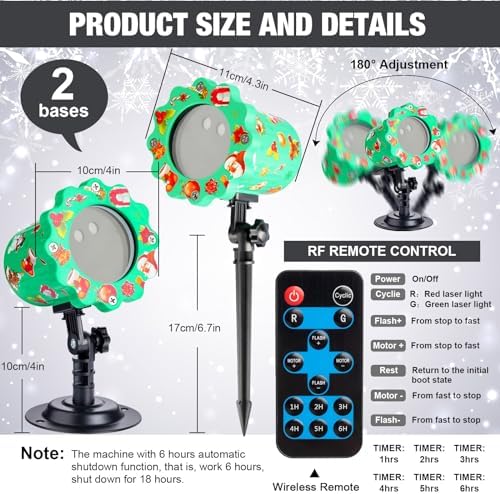 Treela Christmas Projector Lights Outdoor Starry Waterproof Projection Light with Remote Control LED Outdoor Light Projector Landscape Spotlights for Xmas Yard Party(Cross Light,Red, Green, Blue)