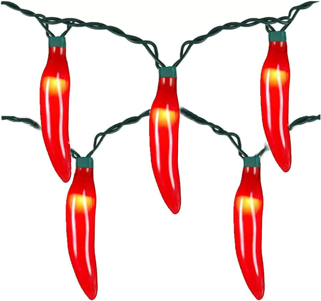 Chili Pepper String Lights, 35 Red Chili Pepper Lights with Warm White, 13.6Ft Connectable Hot Pepper String Lights UL Listed for Outdoor Indoor Kitchen Garden Patio Christmas Mexican Party Decor