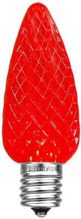 Novelty Lights 25PK C9 LED Faceted Ultra Bright Dimmable Outdoor Christmas Light Replacement Bulbs LED Replacement Bulbs, Led Bulbs, Outdoor Light Bulbs String Light Bulbs (Red)
