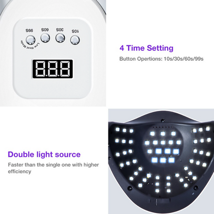 220W Nail Dryer LED Lamp UV Light Polish Gel Curing Machine Electric