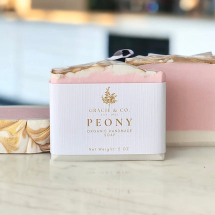 Pink Peony Shea Butter Soap - Romantic Floral Luxury Bar