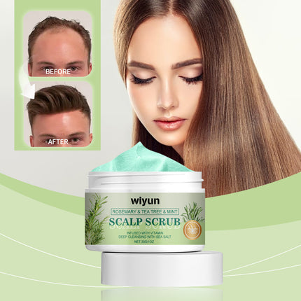 Wiyun Rosemary Scalp Scrub, A Gentle Scalp Treatment That Cleanses Exfoliates, Nourishes, Softens And Strengthens Hair